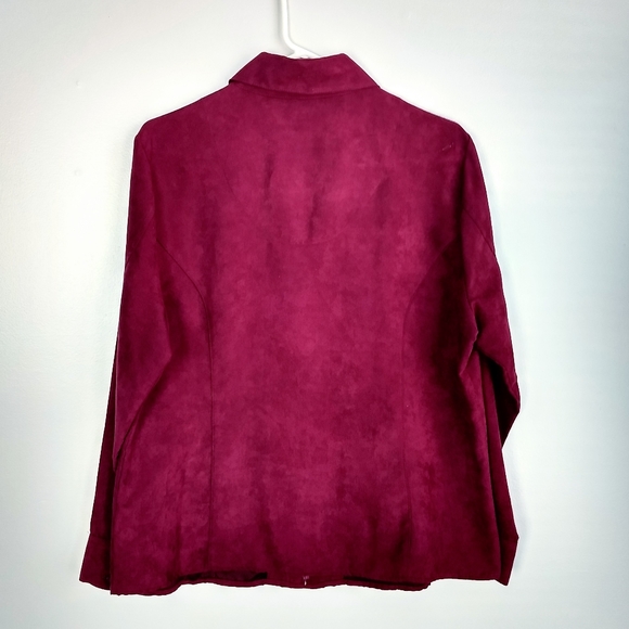 Croft & Barrow Dark Red Faux Suede Jacket - Picture 6 of 6